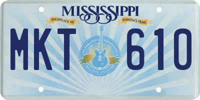 MS license plate MKT610