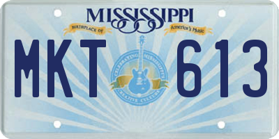 MS license plate MKT613