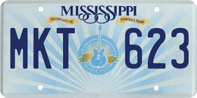 MS license plate MKT623
