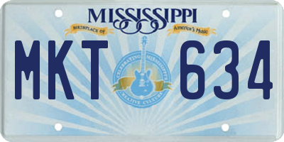 MS license plate MKT634