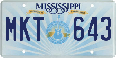 MS license plate MKT643