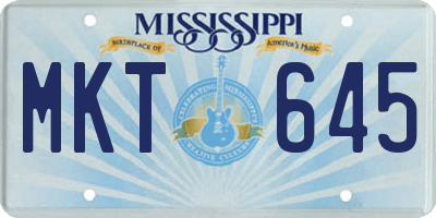 MS license plate MKT645