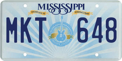 MS license plate MKT648