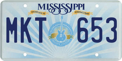 MS license plate MKT653
