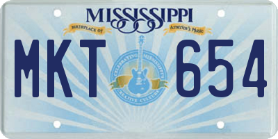 MS license plate MKT654