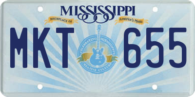MS license plate MKT655