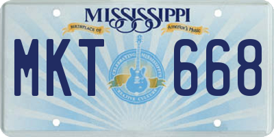 MS license plate MKT668