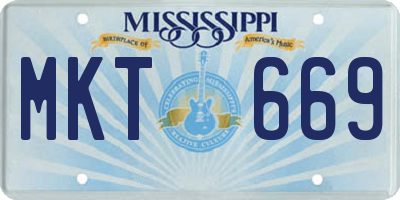 MS license plate MKT669