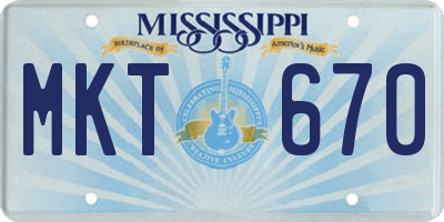 MS license plate MKT670