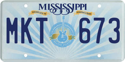 MS license plate MKT673