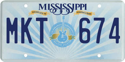 MS license plate MKT674