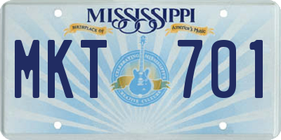 MS license plate MKT701