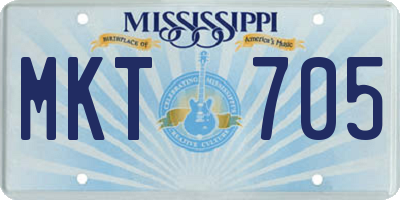 MS license plate MKT705