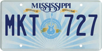 MS license plate MKT727