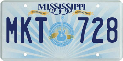 MS license plate MKT728