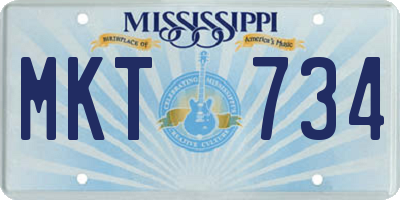 MS license plate MKT734