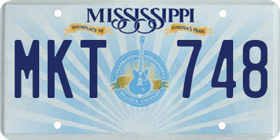 MS license plate MKT748