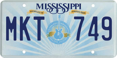 MS license plate MKT749