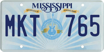MS license plate MKT765