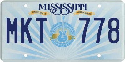 MS license plate MKT778