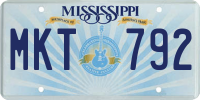 MS license plate MKT792