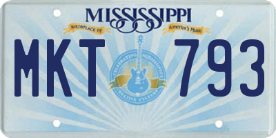MS license plate MKT793
