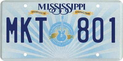 MS license plate MKT801