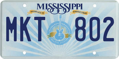 MS license plate MKT802