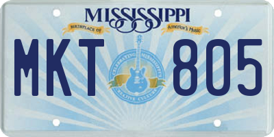 MS license plate MKT805