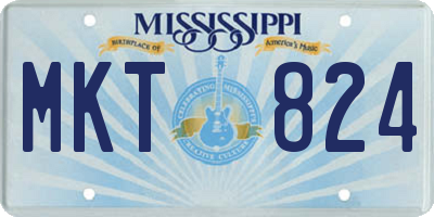 MS license plate MKT824
