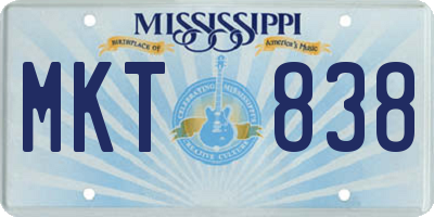 MS license plate MKT838