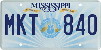 MS license plate MKT840