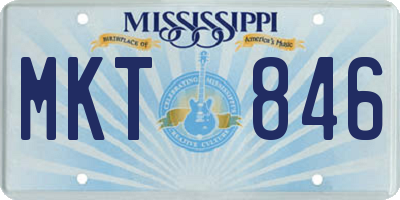 MS license plate MKT846