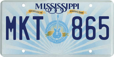 MS license plate MKT865