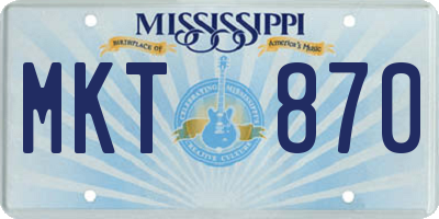 MS license plate MKT870