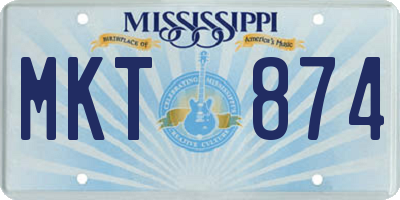 MS license plate MKT874