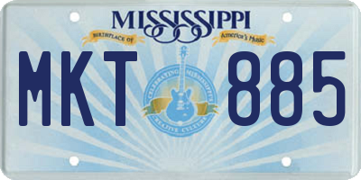 MS license plate MKT885