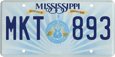 MS license plate MKT893
