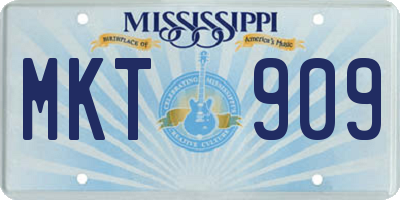 MS license plate MKT909