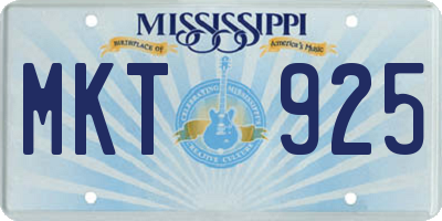 MS license plate MKT925
