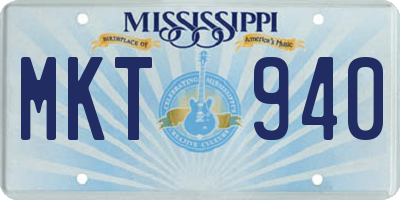 MS license plate MKT940