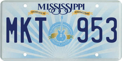 MS license plate MKT953