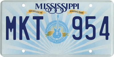 MS license plate MKT954