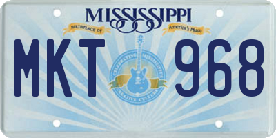 MS license plate MKT968