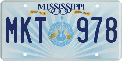 MS license plate MKT978
