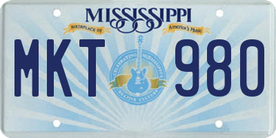 MS license plate MKT980