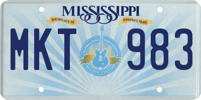 MS license plate MKT983