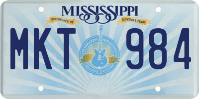 MS license plate MKT984