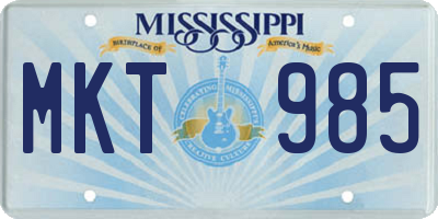 MS license plate MKT985
