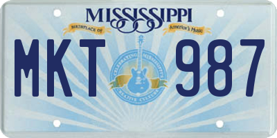 MS license plate MKT987